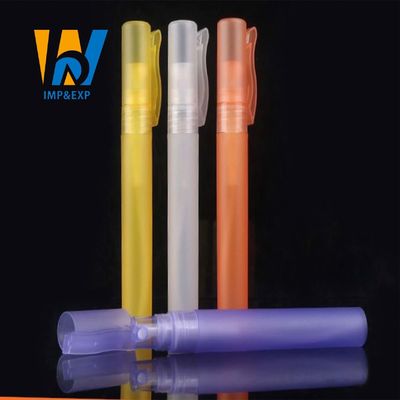 chegada 10ml nova perfume plástico Pen With Clip Cap da garrafa do pulverizador de perfume do atomizador de muitas cores