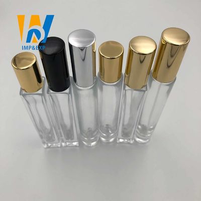 garrafa de vidro da bola de rolo do espaço livre de 1ml 15ml 10ml com tampão Mini Refillable Rollerball Perfume do ouro